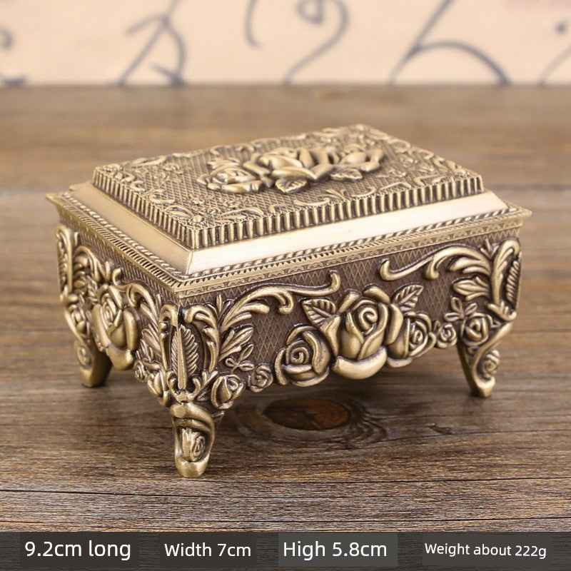 European-Style Metal Rectangular Ancient Tin High-Grade Storage Box