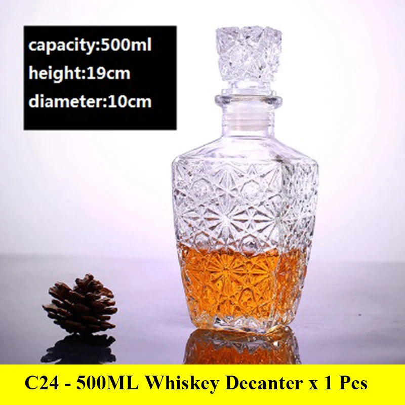 Novelty design 3 styles barware wine glass bottle 1000ml lead-free glass whiskey decanters for Liquor Scotch Bourbon