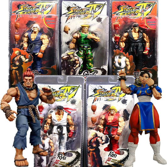 Neca Street Fighter Ryu Ken Chun Li Guile Gouki Anime Figure Game Derivative Character Action Figurine Movable Model Toys