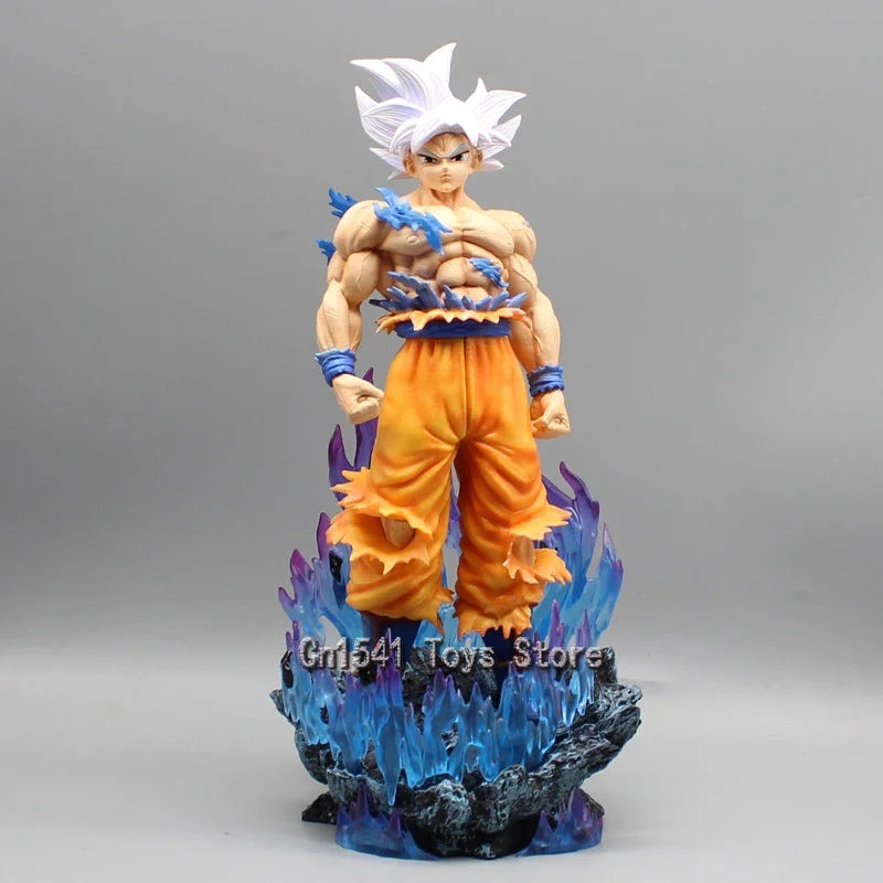 32cm Dragon Ball Super Figure White God Model Son Goku Ultra Instinct Action Figure GK Statue PVC Anime Toy Desk Decoration Gift