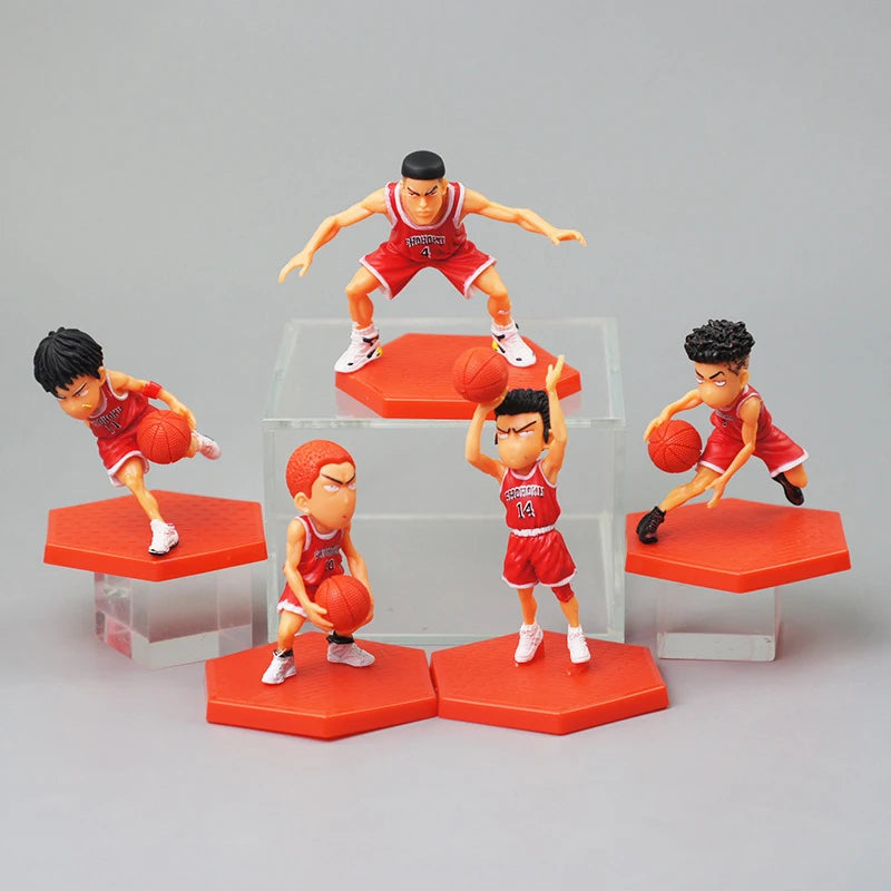 5Pcs Anime Slam Basketball Dunk Action Figure Sakuragi Rukawa Maple Haruko Akagi Kawaii Doll PVC Collectible Model Toy Gift