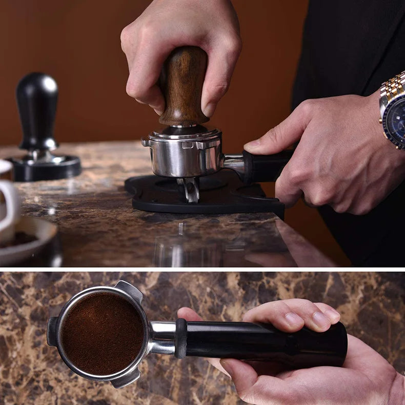 Calibrated Espresso Coffee Tamper 30lb Spring Loaded Elastic Coffee Tamper Aluminum/Wooden Stainless Steel Coffee Powder Hammer