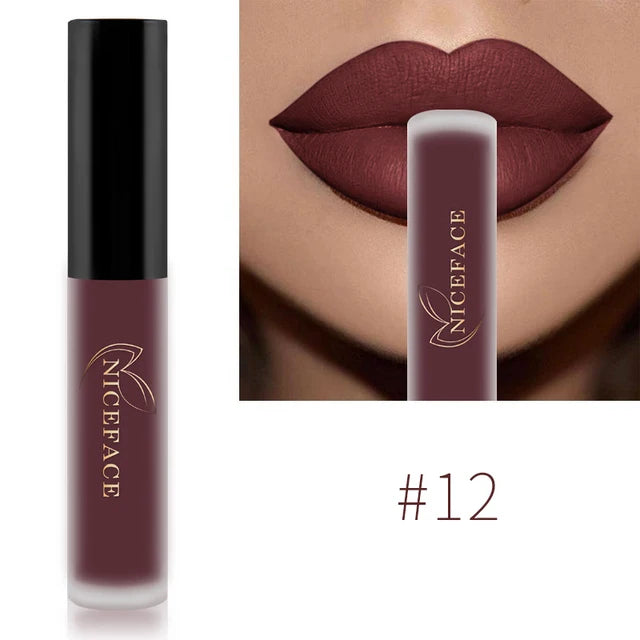 NICEFACE 29 Colors Liquid Lipstick Makeup Waterproof Matte Red Lip Gloss Long Lasting Nude Lip Tint Makeup Pigment Cosmetics