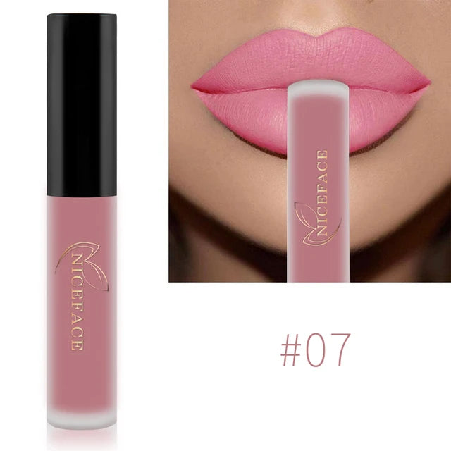 NICEFACE 29 Colors Liquid Lipstick Makeup Waterproof Matte Red Lip Gloss Long Lasting Nude Lip Tint Makeup Pigment Cosmetics