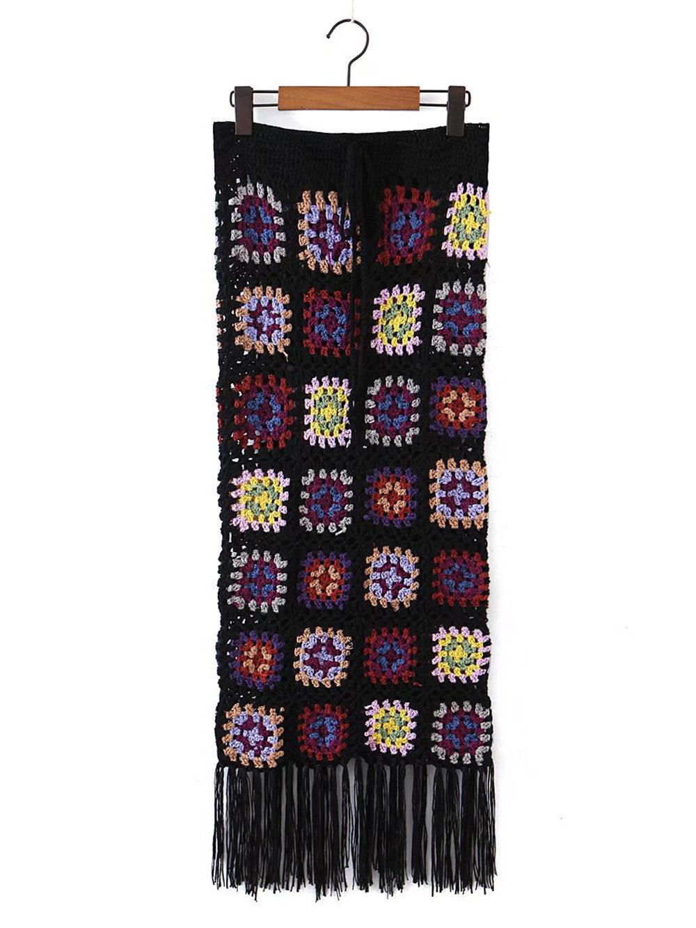 Vintage Multicolor Handmade Crochet Long Skirts
