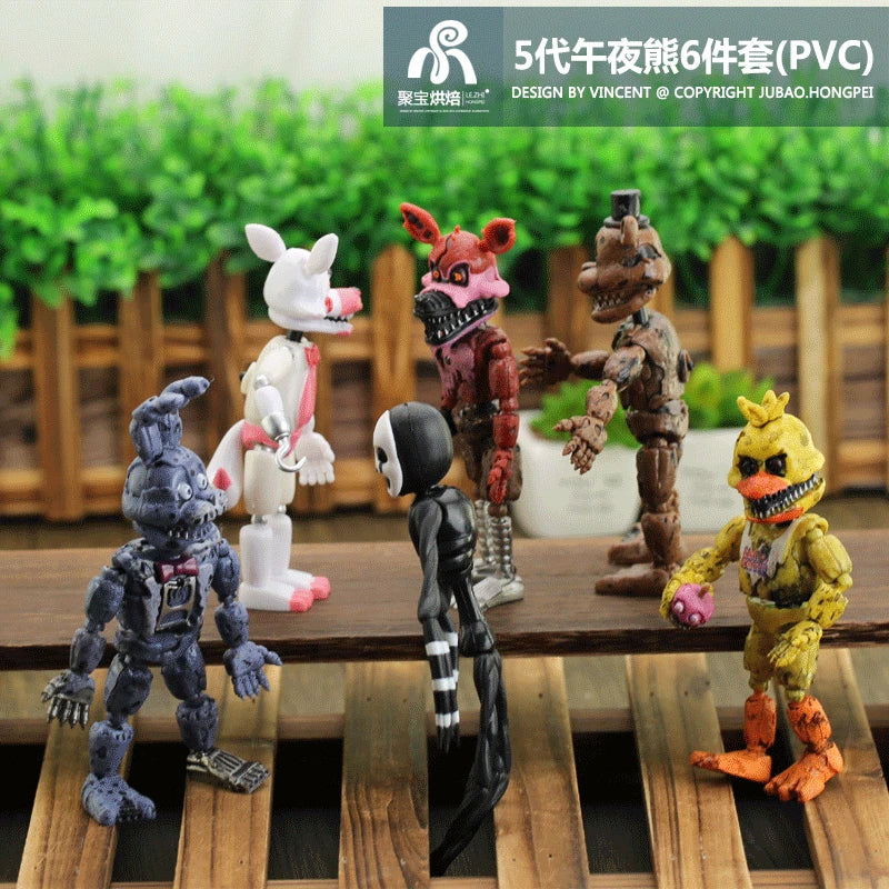 FNAF Figures Freddy Bonnie Foxy Fazbear Fnaf Bonnie Bear Action Figure PVC Collection Nightmare Fredbear Balloon Dolls Model Toy