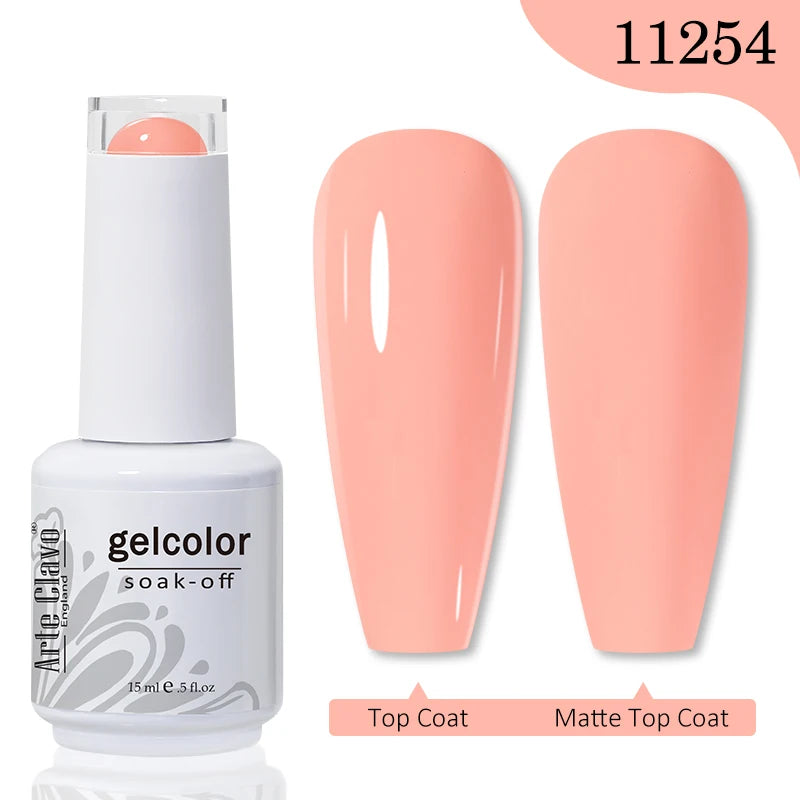 Arte Clavo 15ml Gel Nail Polishes Pink Nude Hybrid Nail Gel Lak Manicure Semi-permanent Enamels Varnish For UV LED Nail Supplies