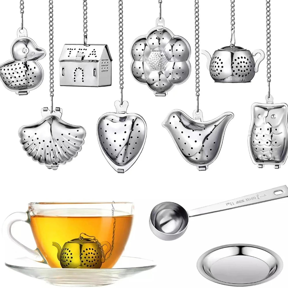 Creative Stainless Steel  Tea Infuser Teapot Tray Spice Tea Strainer Herbal Filter Teaware Accessories Kitchen Tools