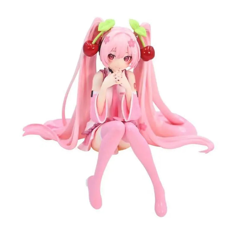 New Hatsune Miku Anime figure Pink dress PVC model action toys Cherry pink cherry blossom decoration collect gifts