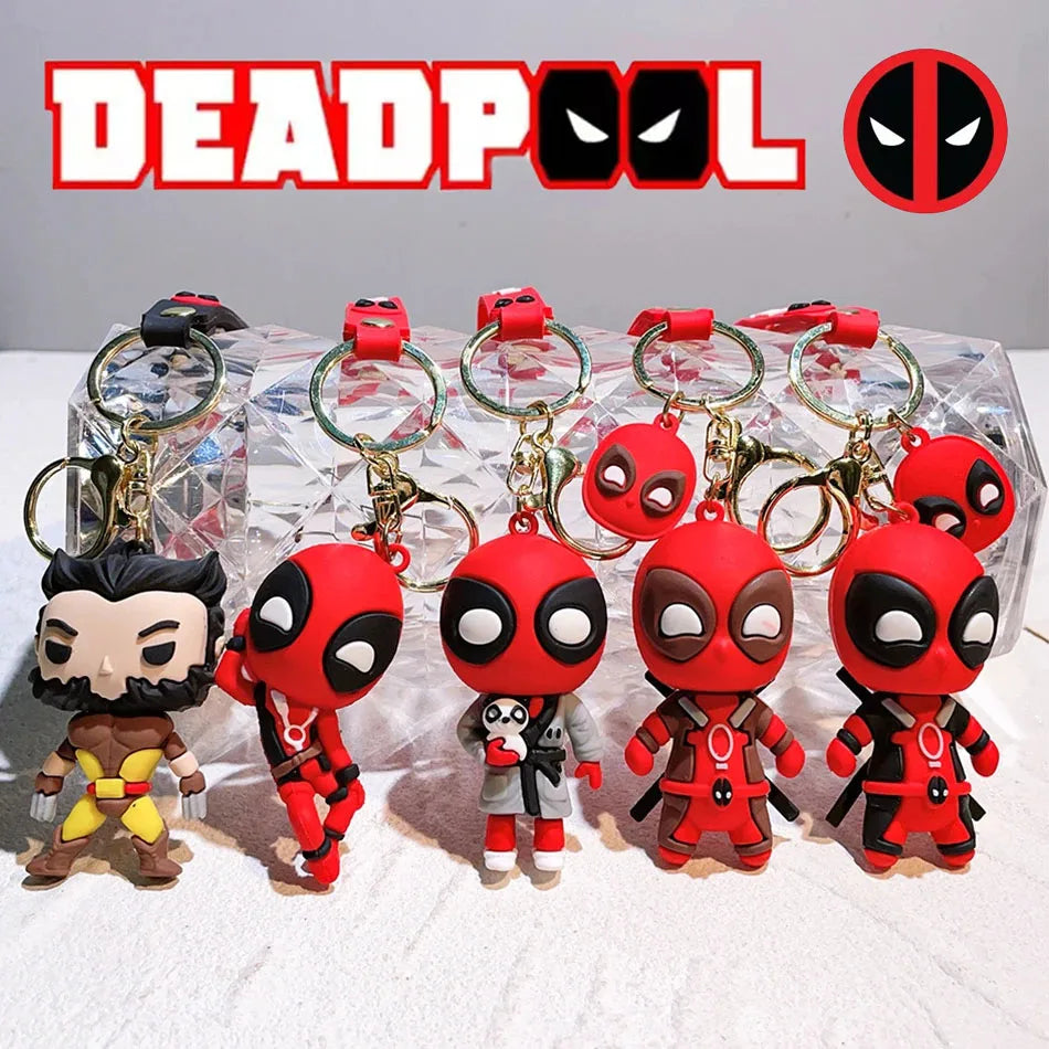 New Anime Mutants Deadpool Keychain Movie Superhero villain Doll Pendant Car Key chain Ring Jewelry Gifts Boys Party Gifts Toys