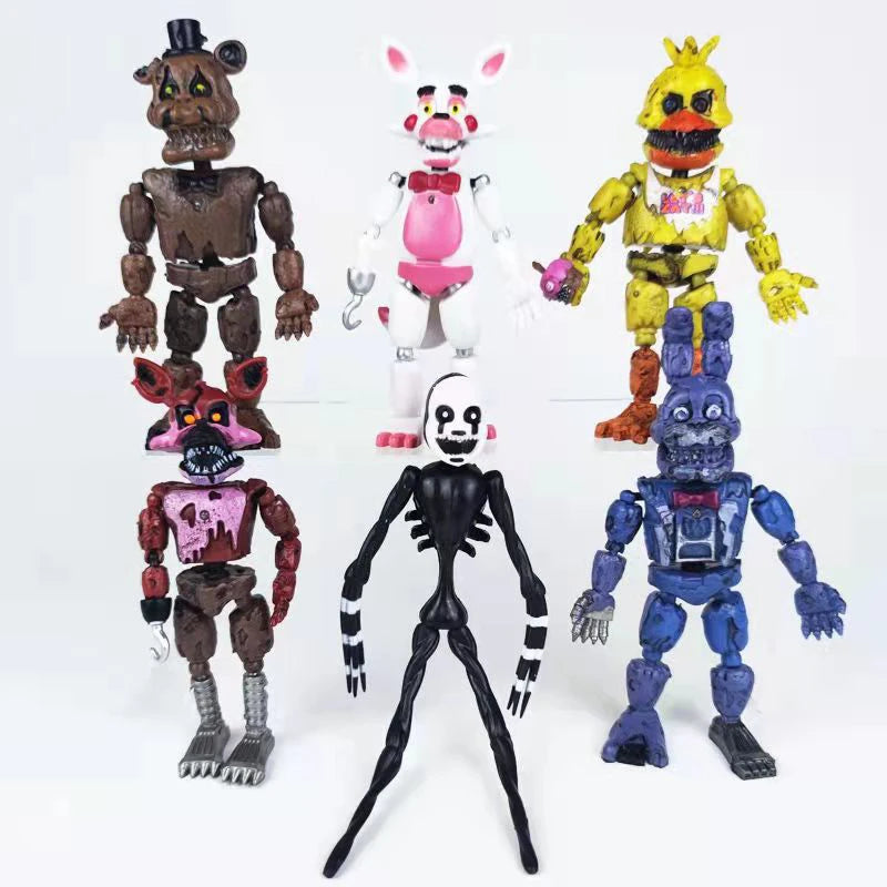 FNAF Figures Freddy Bonnie Foxy Fazbear Fnaf Bonnie Bear Action Figure PVC Collection Nightmare Fredbear Balloon Dolls Model Toy