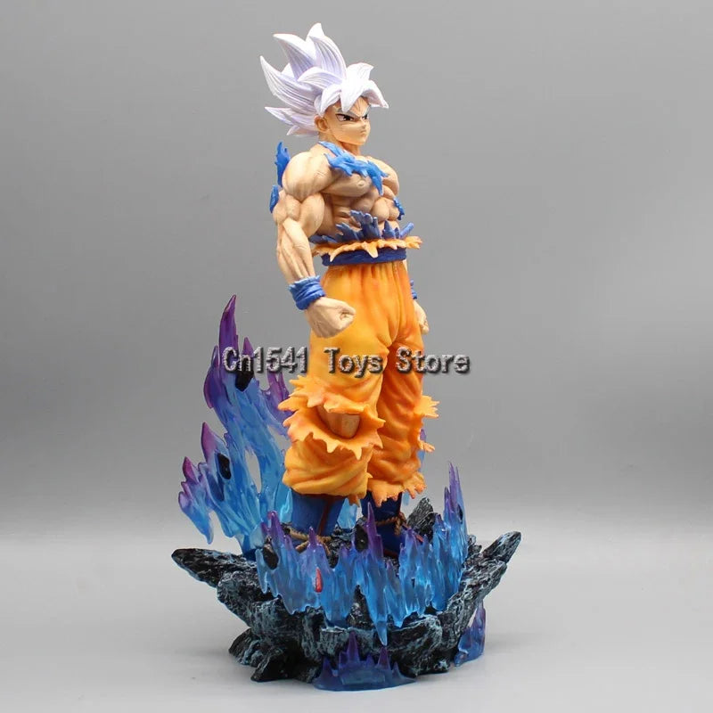 32cm Dragon Ball Super Figure White God Model Son Goku Ultra Instinct Action Figure GK Statue PVC Anime Toy Desk Decoration Gift