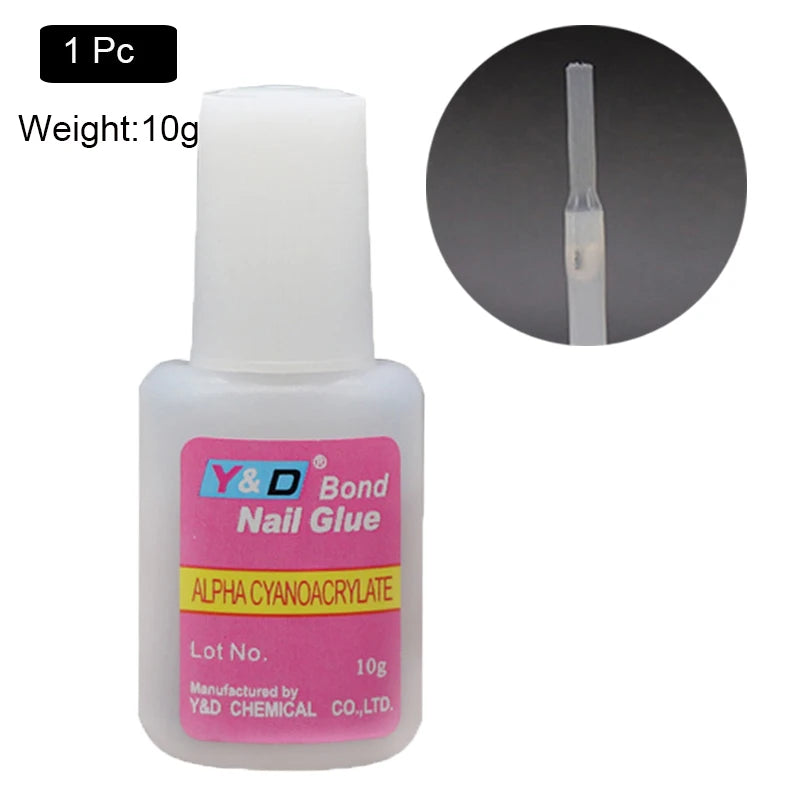 10g Fast Drying Nail Glue for False Nails Glitter Acrylic Nail Rhinestone Decoration Extension Glue Adhensive Nail Care Tool