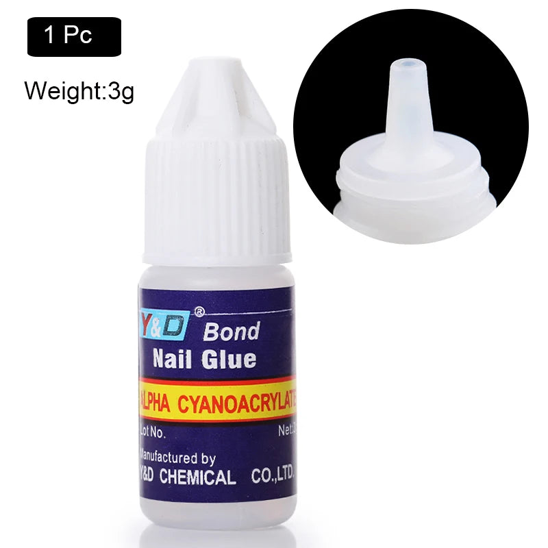 10g Fast Drying Nail Glue for False Nails Glitter Acrylic Nail Rhinestone Decoration Extension Glue Adhensive Nail Care Tool