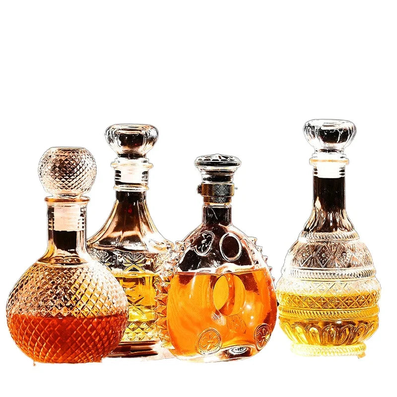 Novelty design 3 styles barware wine glass bottle 1000ml lead-free glass whiskey decanters for Liquor Scotch Bourbon