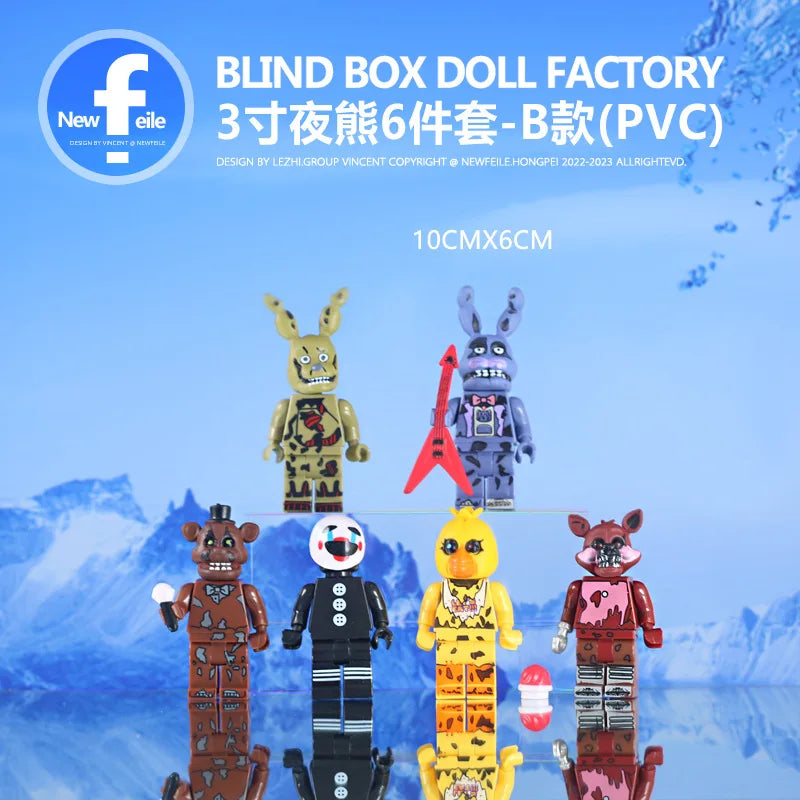 FNAF Figures Freddy Bonnie Foxy Fazbear Fnaf Bonnie Bear Action Figure PVC Collection Nightmare Fredbear Balloon Dolls Model Toy