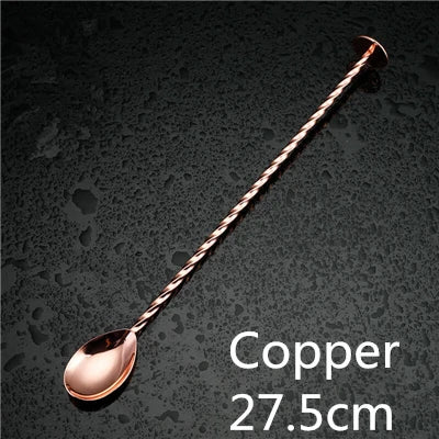 Cocktail Spoon Bar Spoon Stainless Steel Mixing Spiral Pattern Bar Teadrop Spoon  Bar Tool Bartender Tools