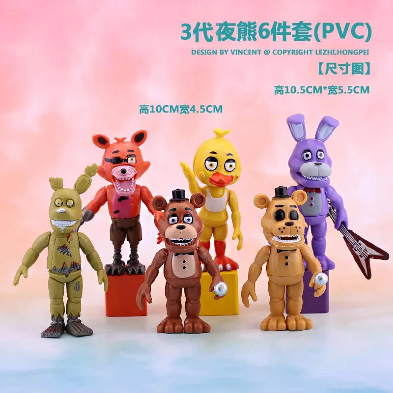 FNAF Figures Freddy Bonnie Foxy Fazbear Fnaf Bonnie Bear Action Figure PVC Collection Nightmare Fredbear Balloon Dolls Model Toy