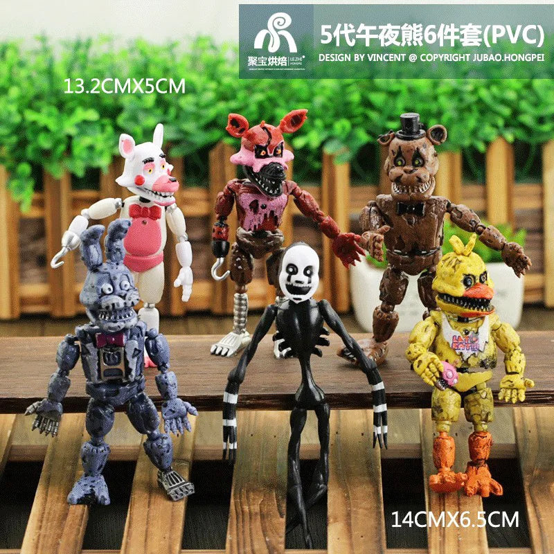 FNAF Figures Freddy Bonnie Foxy Fazbear Fnaf Bonnie Bear Action Figure PVC Collection Nightmare Fredbear Balloon Dolls Model Toy