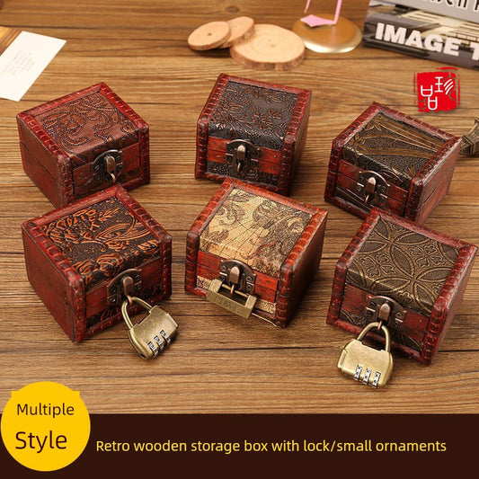 Retro Chinese Style Wooden Box Mini Gift with Lock