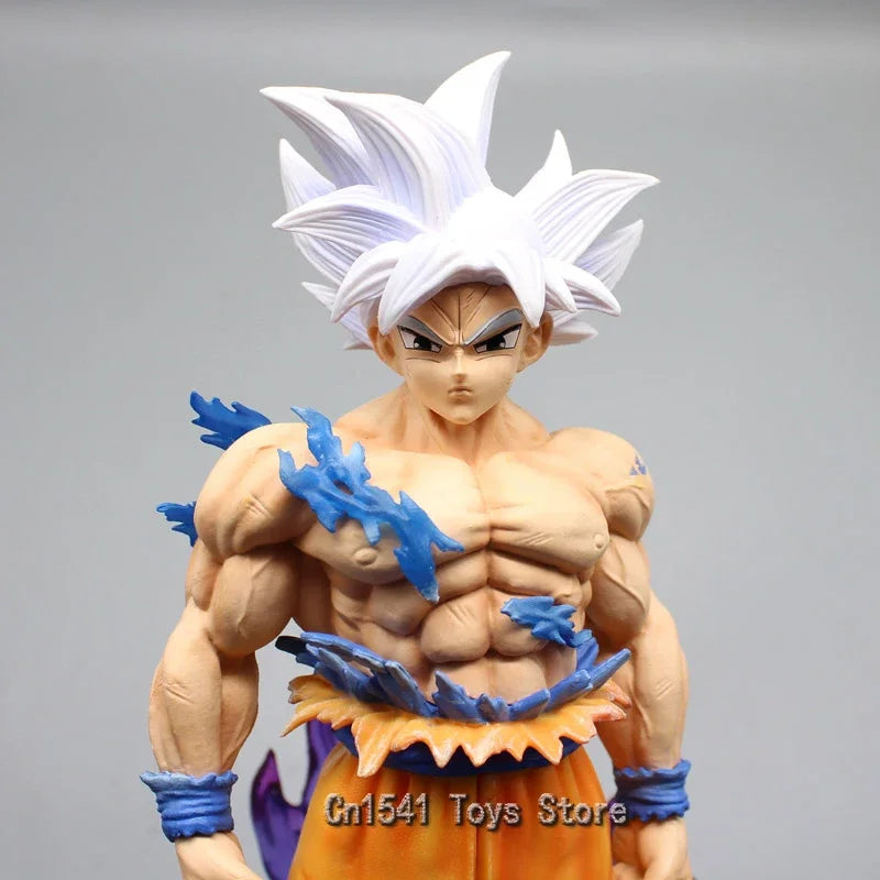 32cm Dragon Ball Super Figure White God Model Son Goku Ultra Instinct Action Figure GK Statue PVC Anime Toy Desk Decoration Gift