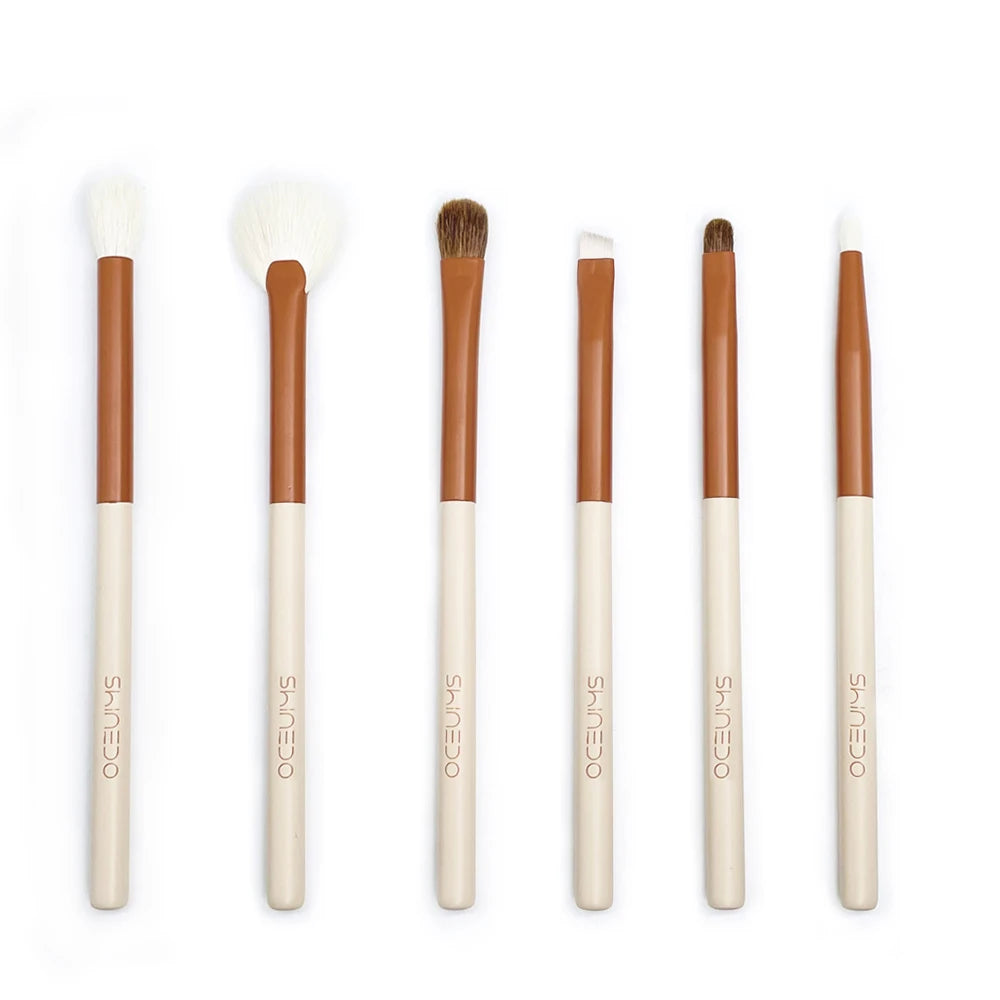 Shinedo 3 Pcs Goat Hair Tapered Crease Blending Brush Eyeshadow Make Up Cosmetic Kit Maquiagem Smudge Eye Makeup Brushes