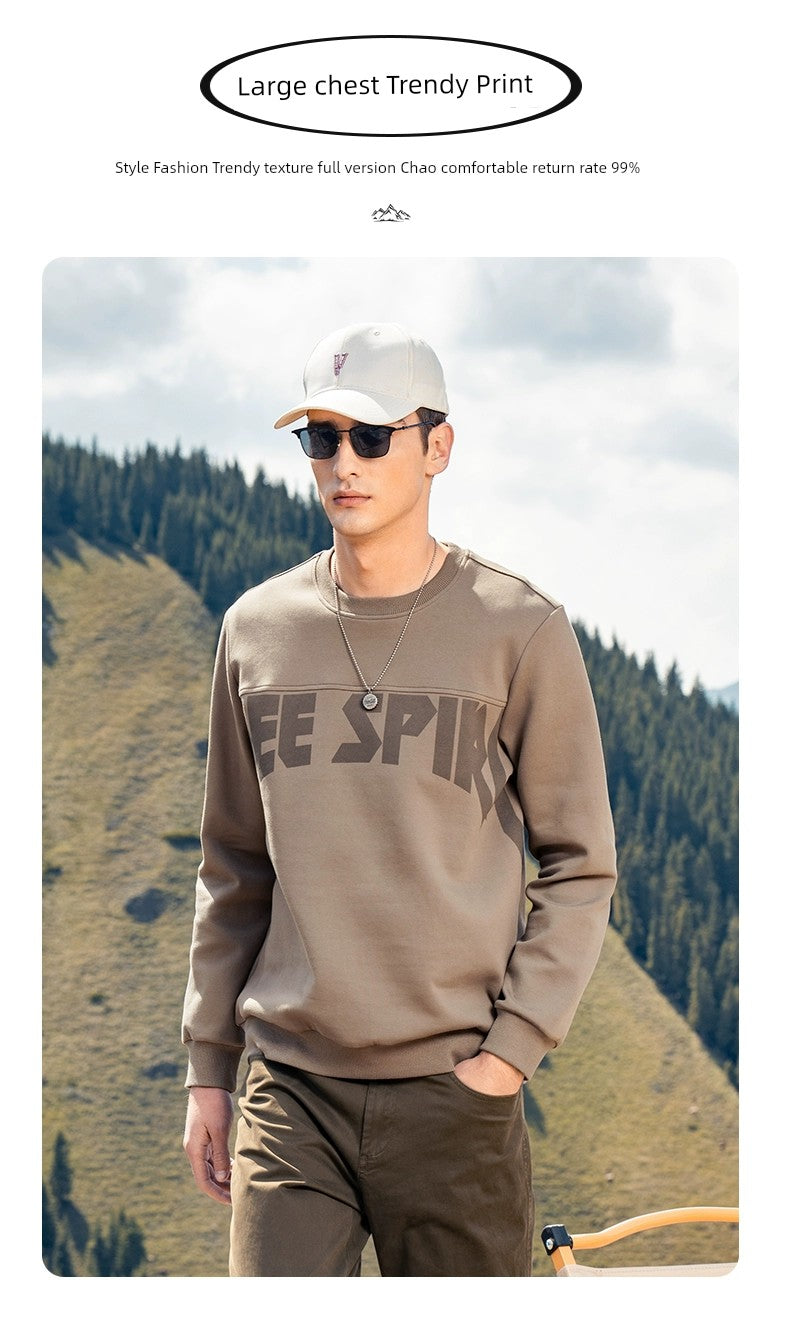 Yingjilun 370G American Retro Fall Winter Men Sweatshirt