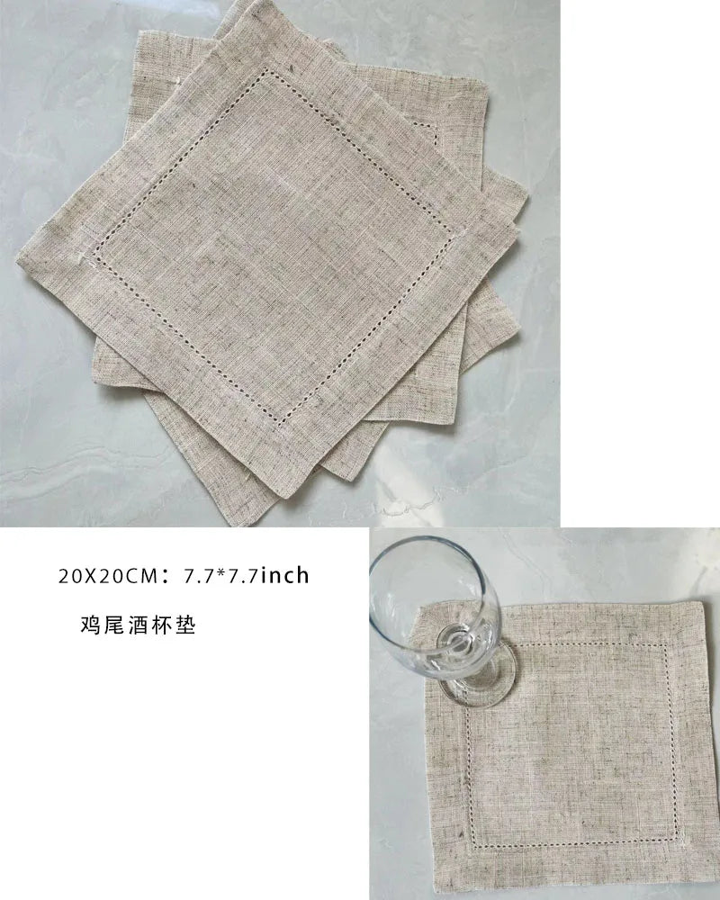 12pcs Linen Party Table Cloth Dinner Napkin Restaurant Home Napkins Wedding Linen Fabric Napkins 4 Size