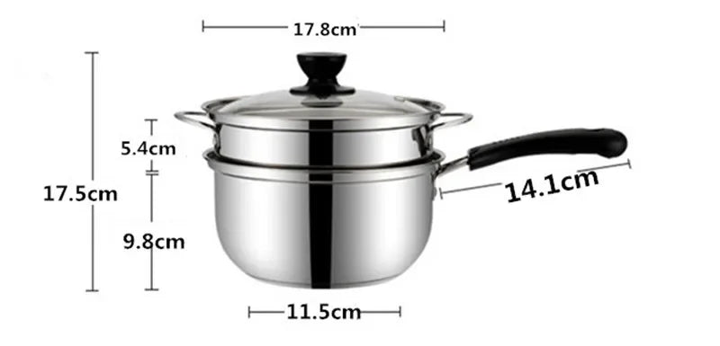 Stainless Steel pot Double Bottom Soup Pot Nonmagnetic Cooking Multi purpose Cookware Non stick Pan induction cooker used pot