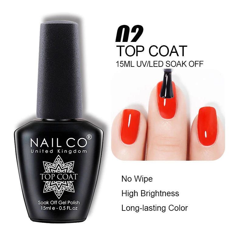 NAILCO 15ml Gel Nail Polish Semi-permanent Hybrid Varnish Black Red Color Gel Polish Nail Art UV Nail Supplies For Professionals