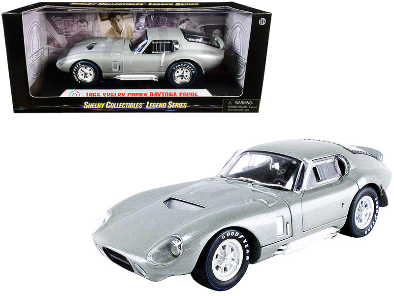 1965 Shelby Cobra Daytona Coupe Silver Metallic 1/18 Diecast Model Car