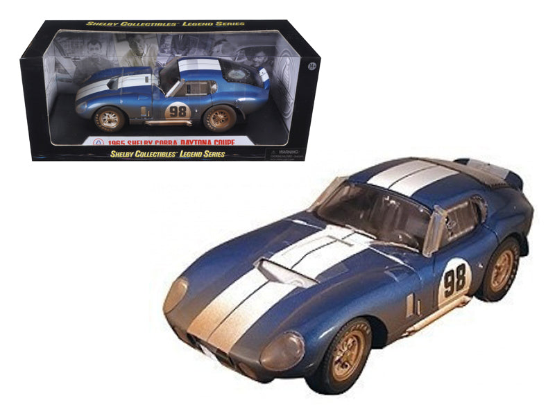 1965 Shelby Cobra Daytona #98 Blue with White Stripes After Race