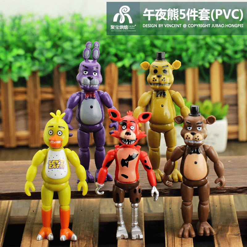 FNAF Figures Freddy Bonnie Foxy Fazbear Fnaf Bonnie Bear Action Figure PVC Collection Nightmare Fredbear Balloon Dolls Model Toy