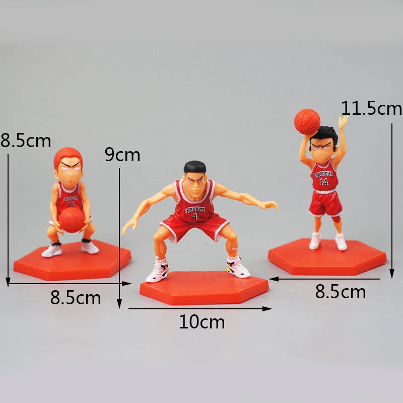 5Pcs Anime Slam Basketball Dunk Action Figure Sakuragi Rukawa Maple Haruko Akagi Kawaii Doll PVC Collectible Model Toy Gift