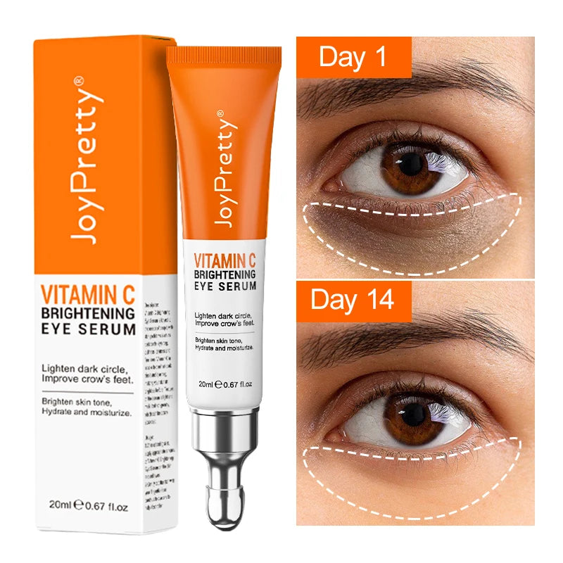 JoyPretty Vitamin C Eye Cream Anti Dark Circles Eye Bag Firmness Moisturizing Whitening Massager Wrinkle Eye Serum Beauty Health