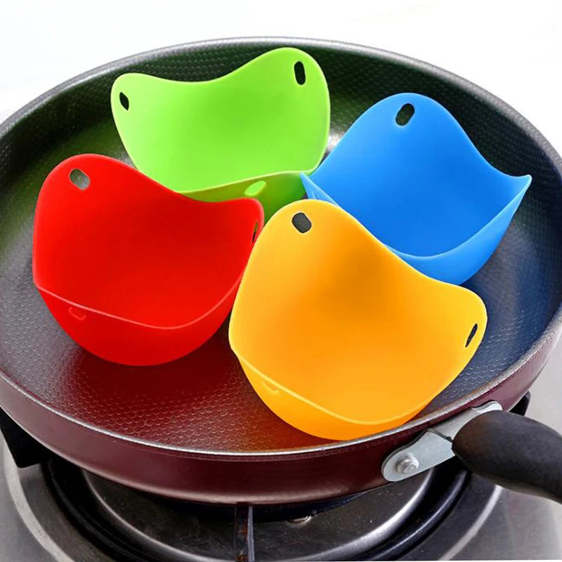 Egg Poachers Silicone Molds Cooker Tools Pancake Cookware Bakeware Steam Eggs Plate Tray Healthy Novel Kitchen Accessories