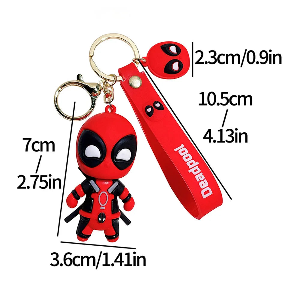 New Anime Mutants Deadpool Keychain Movie Superhero villain Doll Pendant Car Key chain Ring Jewelry Gifts Boys Party Gifts Toys