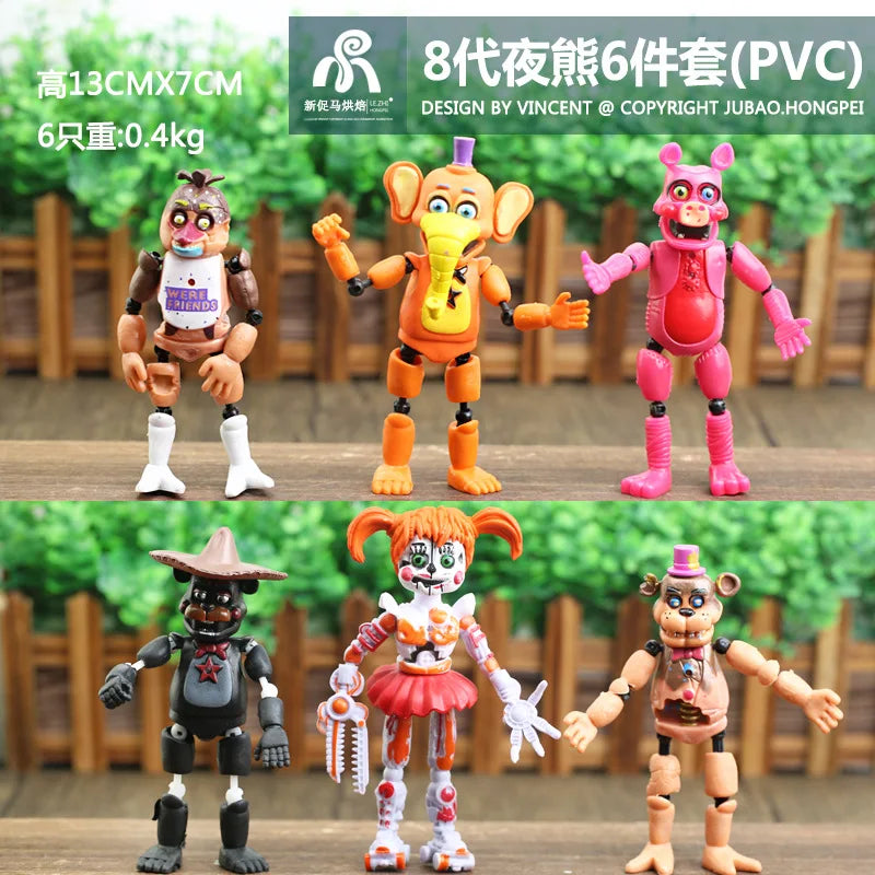 FNAF Figures Freddy Bonnie Foxy Fazbear Fnaf Bonnie Bear Action Figure PVC Collection Nightmare Fredbear Balloon Dolls Model Toy