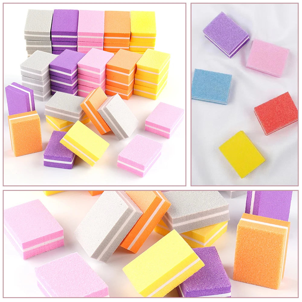 Mini Buffing Sanding Files Block Pedicure Manicure Care Nail Art Buffer Polish White Nail File Nail Art Tips Manicure Pedicure