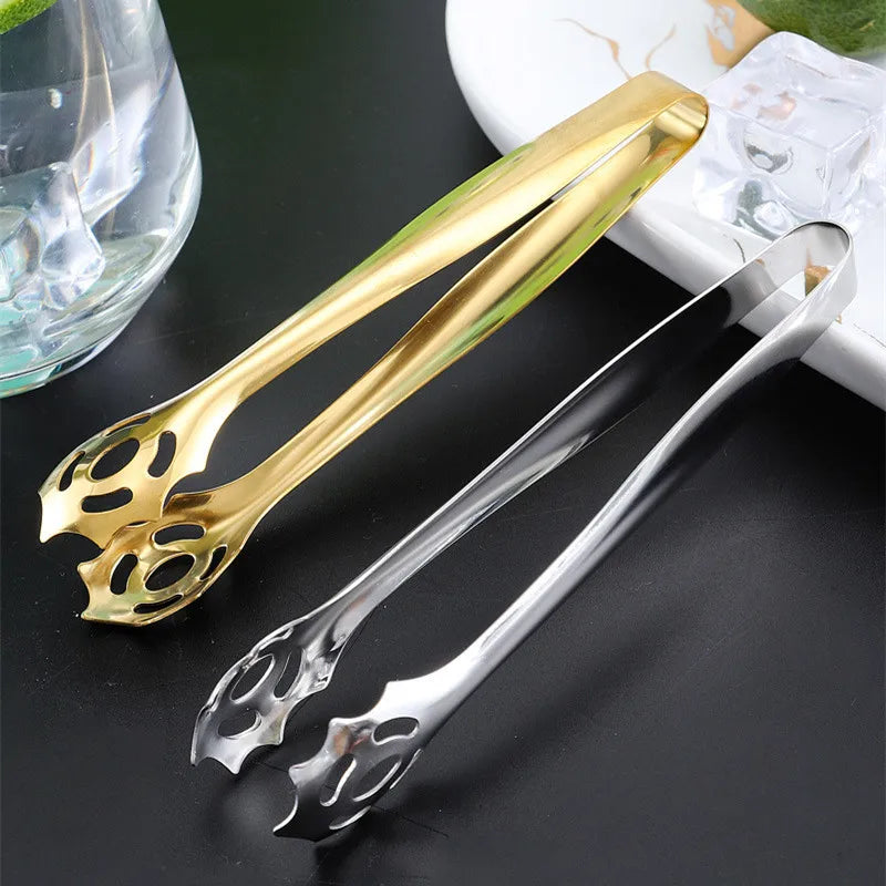 13.8cm Stainless Steel Ice Cube Clip Mini Sugar Tongs Barbecue Food Serving Clamp Kitchen Barware Bar Bartender Accessories