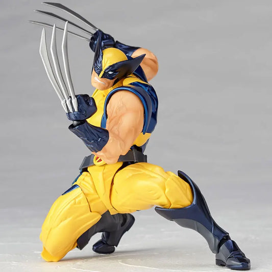 Revoltech YAMAGUCHI Wolverine Action Figure Logan yellow color Toys X-Men Model Gift for Kids Desktop collection Doll