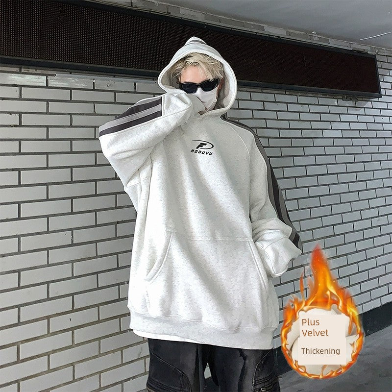 Hip Hop Ins Stitching Printing Coat Hooded Sweater