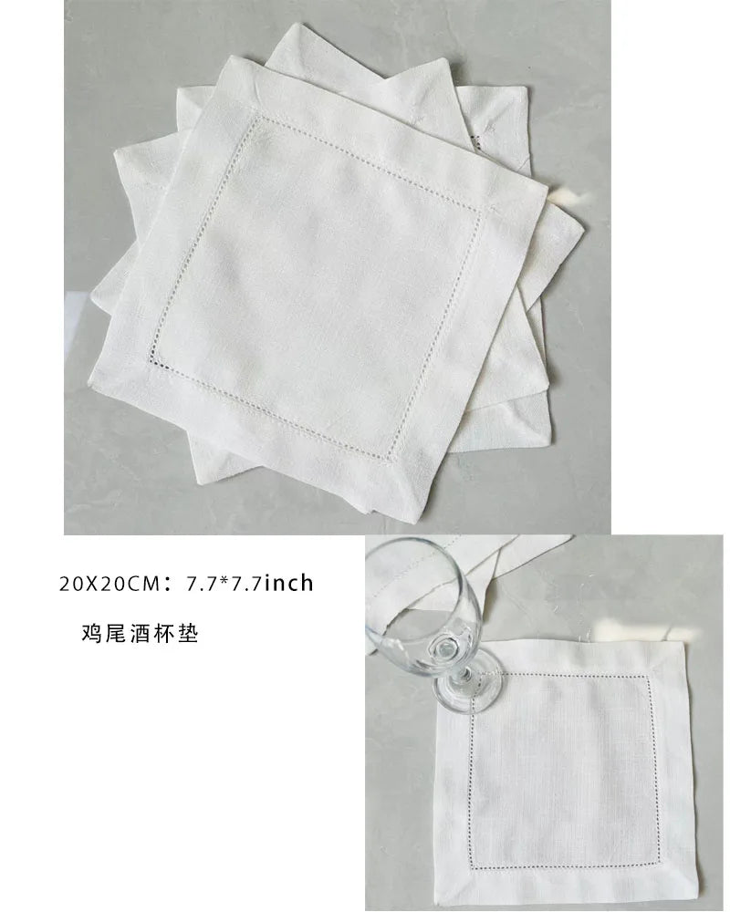 12pcs Linen Party Table Cloth Dinner Napkin Restaurant Home Napkins Wedding Linen Fabric Napkins 4 Size