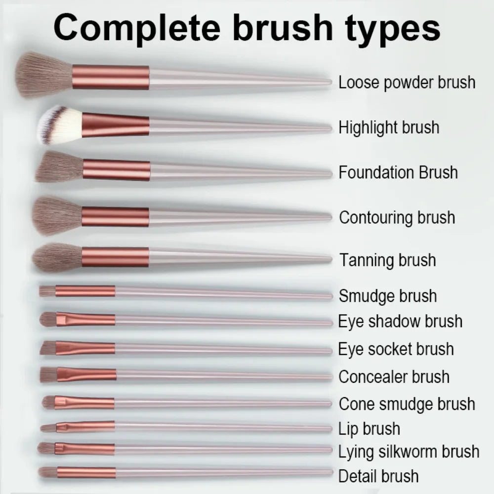 13Pcs Makeup Brush Set Make Up Concealer Brush Blush Powder Brush Eye Shadow Highlighter Foundation Brush Cosmetic Beauty Tools