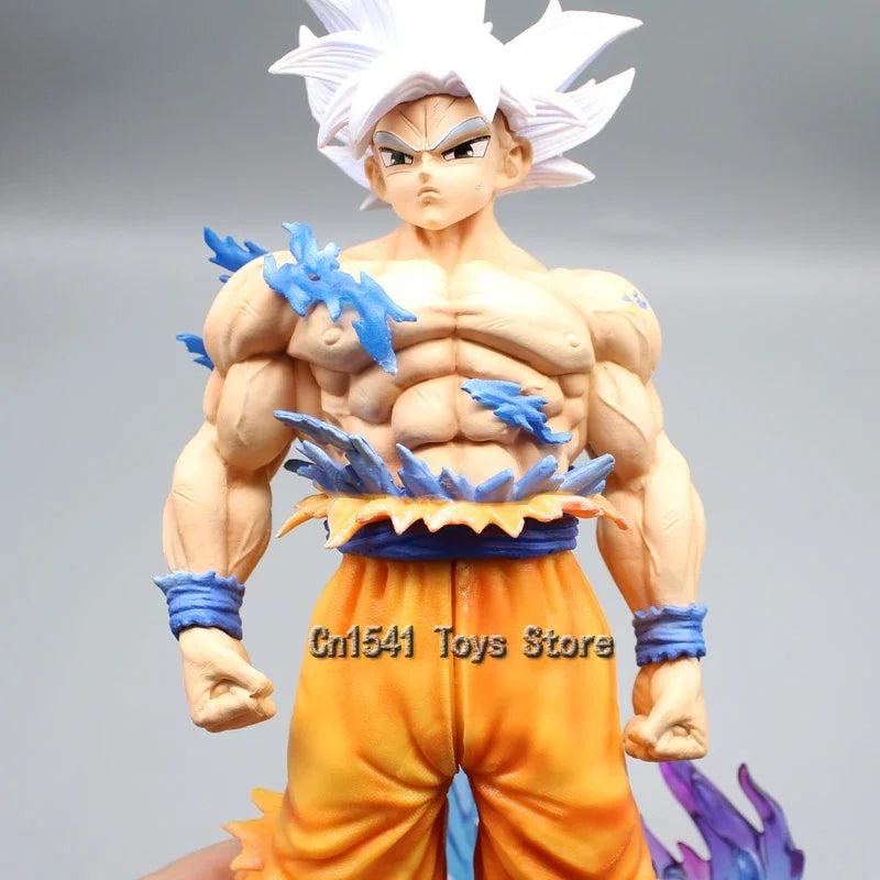 32cm Dragon Ball Super Figure White God Model Son Goku Ultra Instinct Action Figure GK Statue PVC Anime Toy Desk Decoration Gift