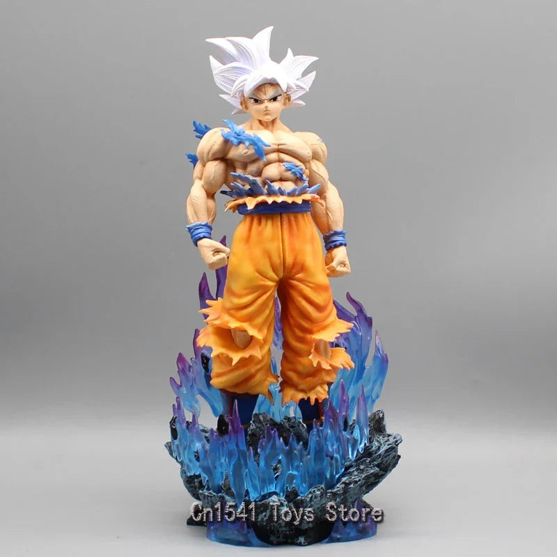 32cm Dragon Ball Super Figure White God Model Son Goku Ultra Instinct Action Figure GK Statue PVC Anime Toy Desk Decoration Gift