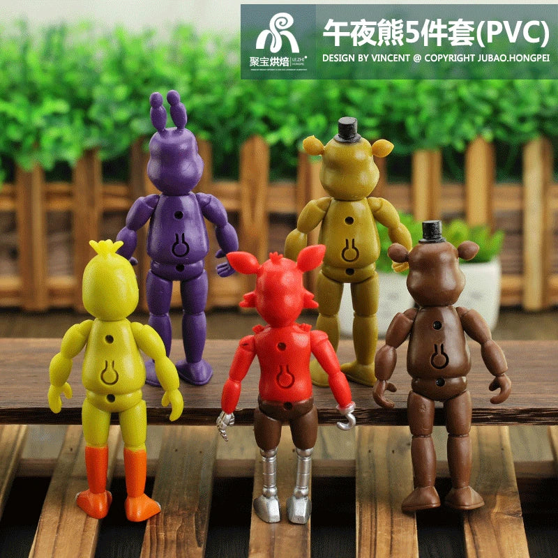 FNAF Figures Freddy Bonnie Foxy Fazbear Fnaf Bonnie Bear Action Figure PVC Collection Nightmare Fredbear Balloon Dolls Model Toy