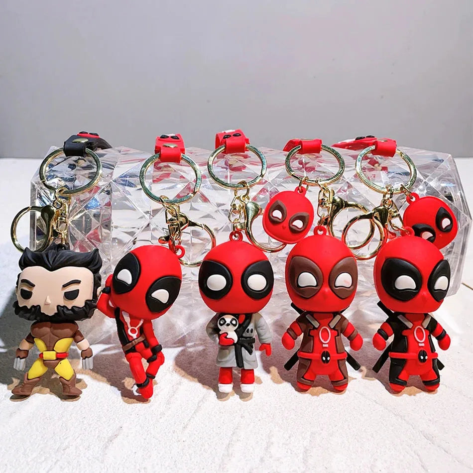 New Anime Mutants Deadpool Keychain Movie Superhero villain Doll Pendant Car Key chain Ring Jewelry Gifts Boys Party Gifts Toys