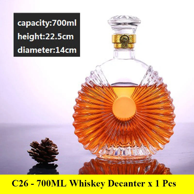 Novelty design 3 styles barware wine glass bottle 1000ml lead-free glass whiskey decanters for Liquor Scotch Bourbon