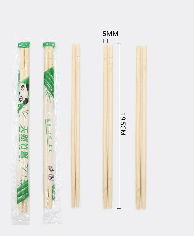 100Pairs Disposable Bamboo Wood Chopsticks Restaurant Individual Package Chop Sticks Hashi Sushi Food Stick Tableware